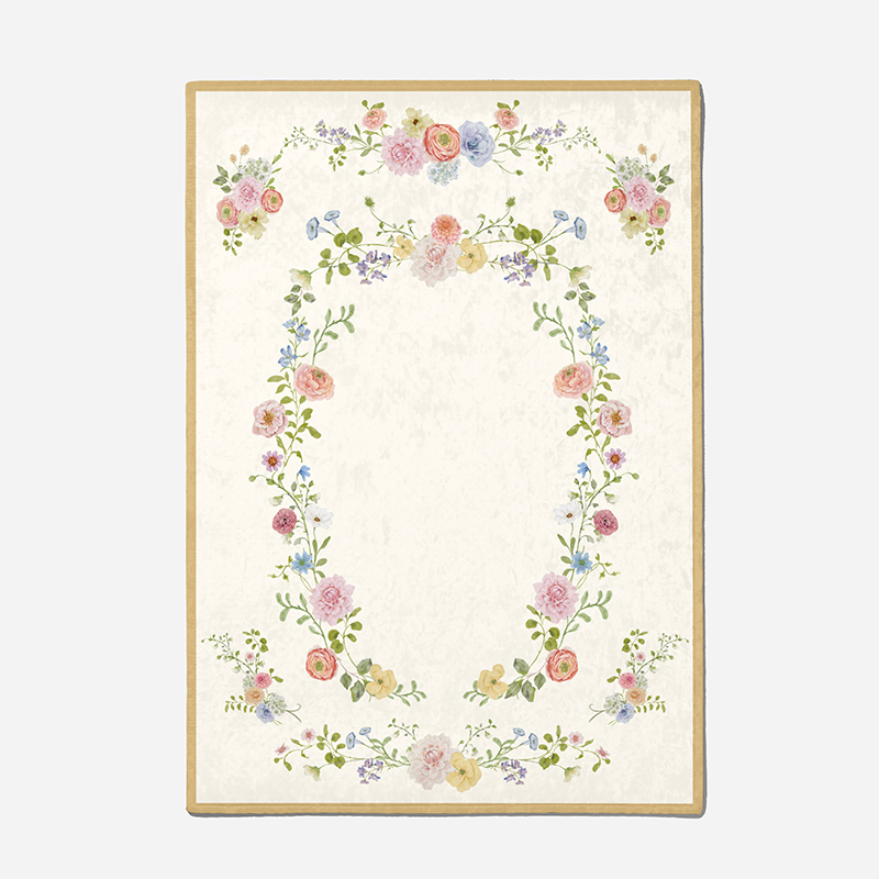 [체리앤해리] 프레임 러그 블라썸가든 방수 놀이 매트 교구 여름 극세사