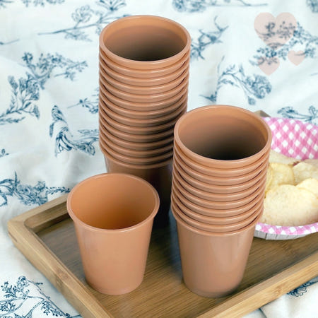 25개입 190ml 커피색 업소용플라스틱컵 투명컵