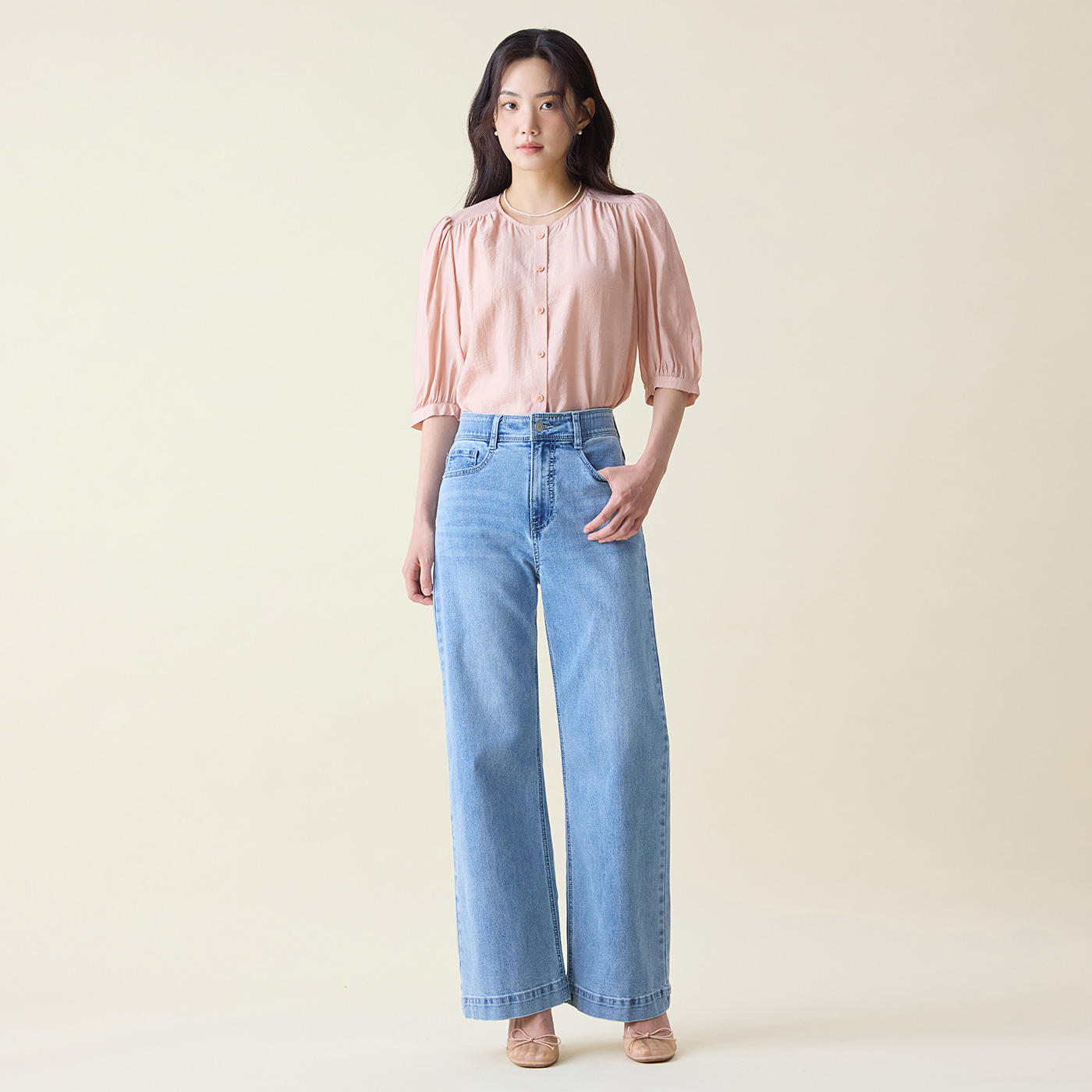 [Fit me] 로엠 와이드 데님 RMTJF24G04 - 상세 이미지 2