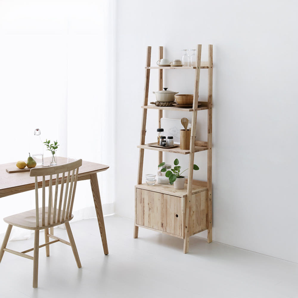 벤쿠 수납선반 606x380x1800mm, 4단, 고무나무 6112.1177M - 상세 이미지 4