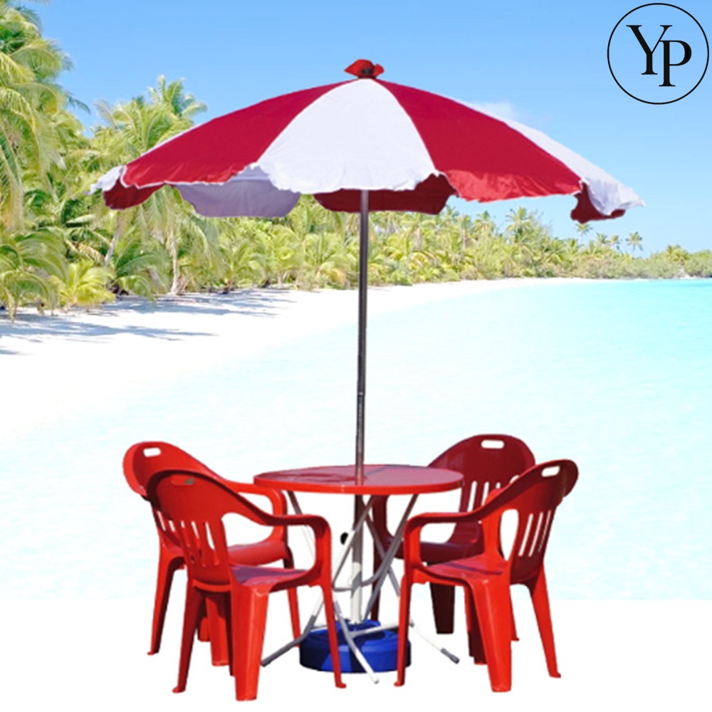 야외용 테이블 의자 세트 햇빛가림막 4인일체형 편의점테라스 피크닉탁자
