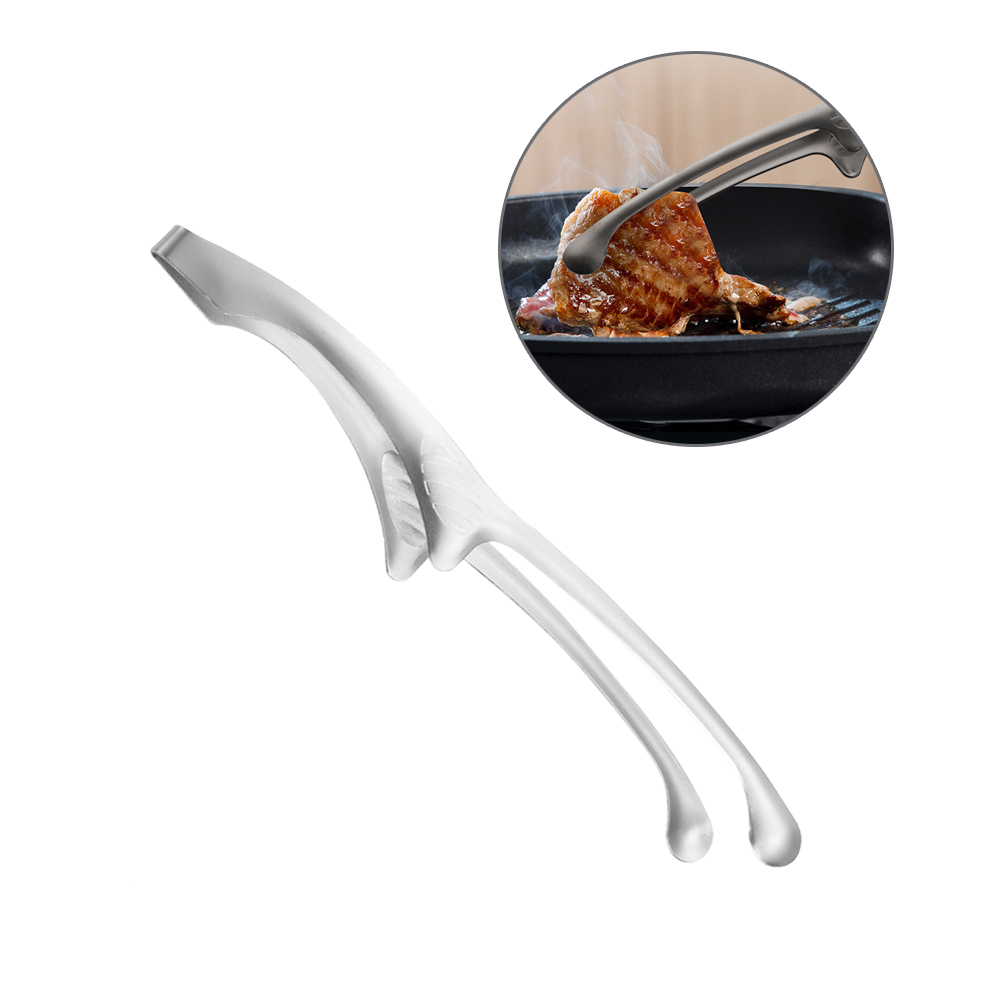 20cm 스텐 (고기집게 B타입 소형) 갈비 주방 얼음 튀김 요리 라면 음식 집게 핀셋 - 상품 이미지