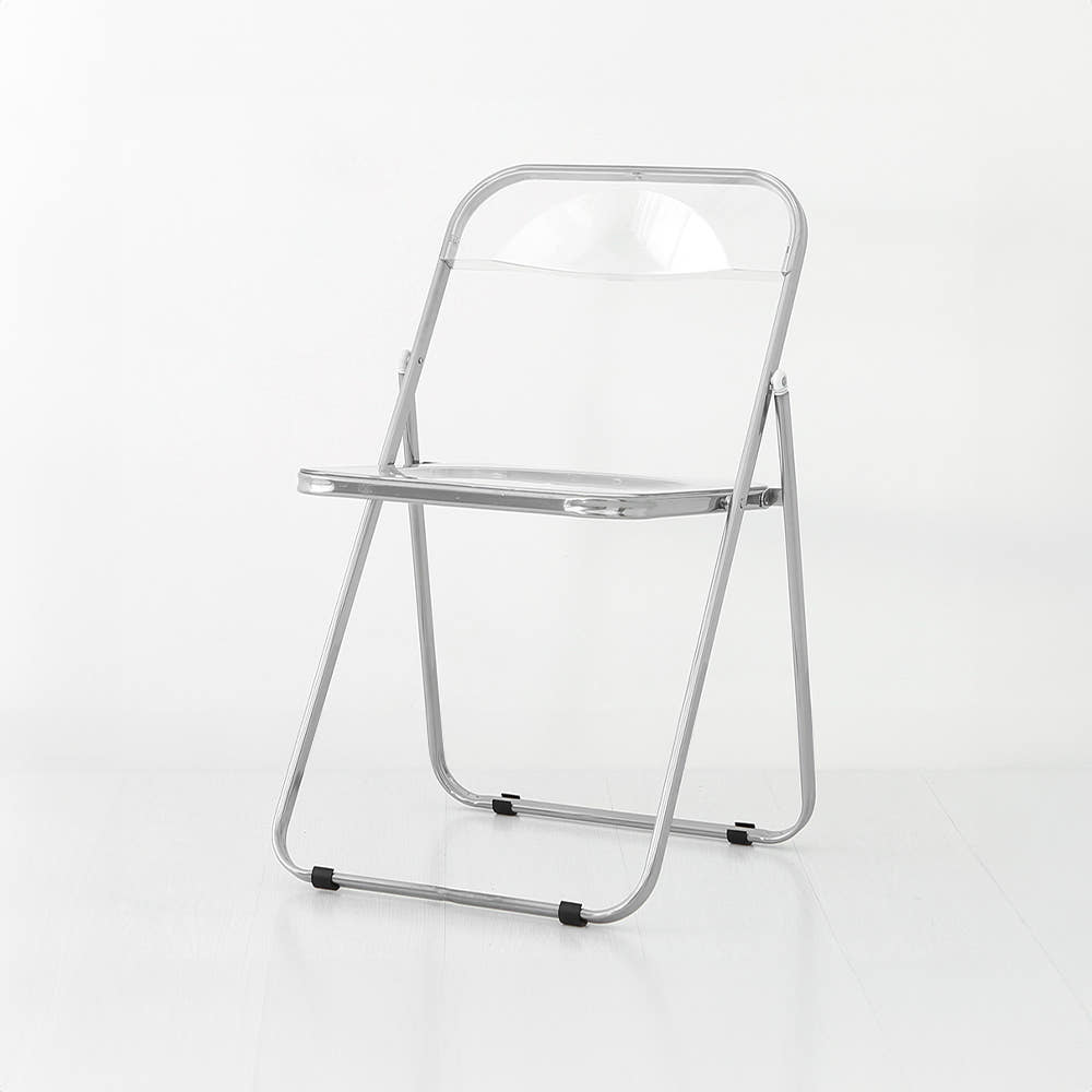 빙그리 투명접이식의자 크롬/클리어B형 9562.2943