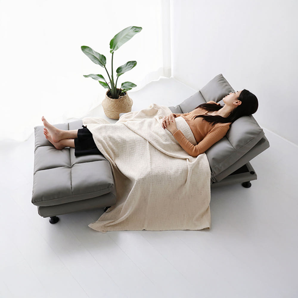 앰보 1인 멀티 소파 스툴미포함, 밀크 3331.4993