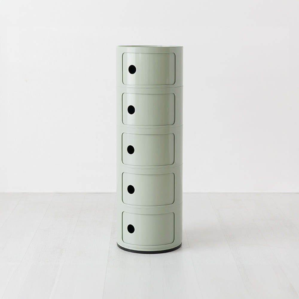 빙그리 원형 슬라이딩 수납장 320mmx945mm, 5단, 그린 2133.9645 - 메인 이미지