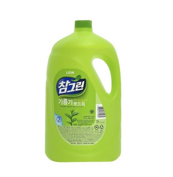 LO 참그린 녹차 뽀드득 주방세제 3L 용기 (1035) - 메인 이미지