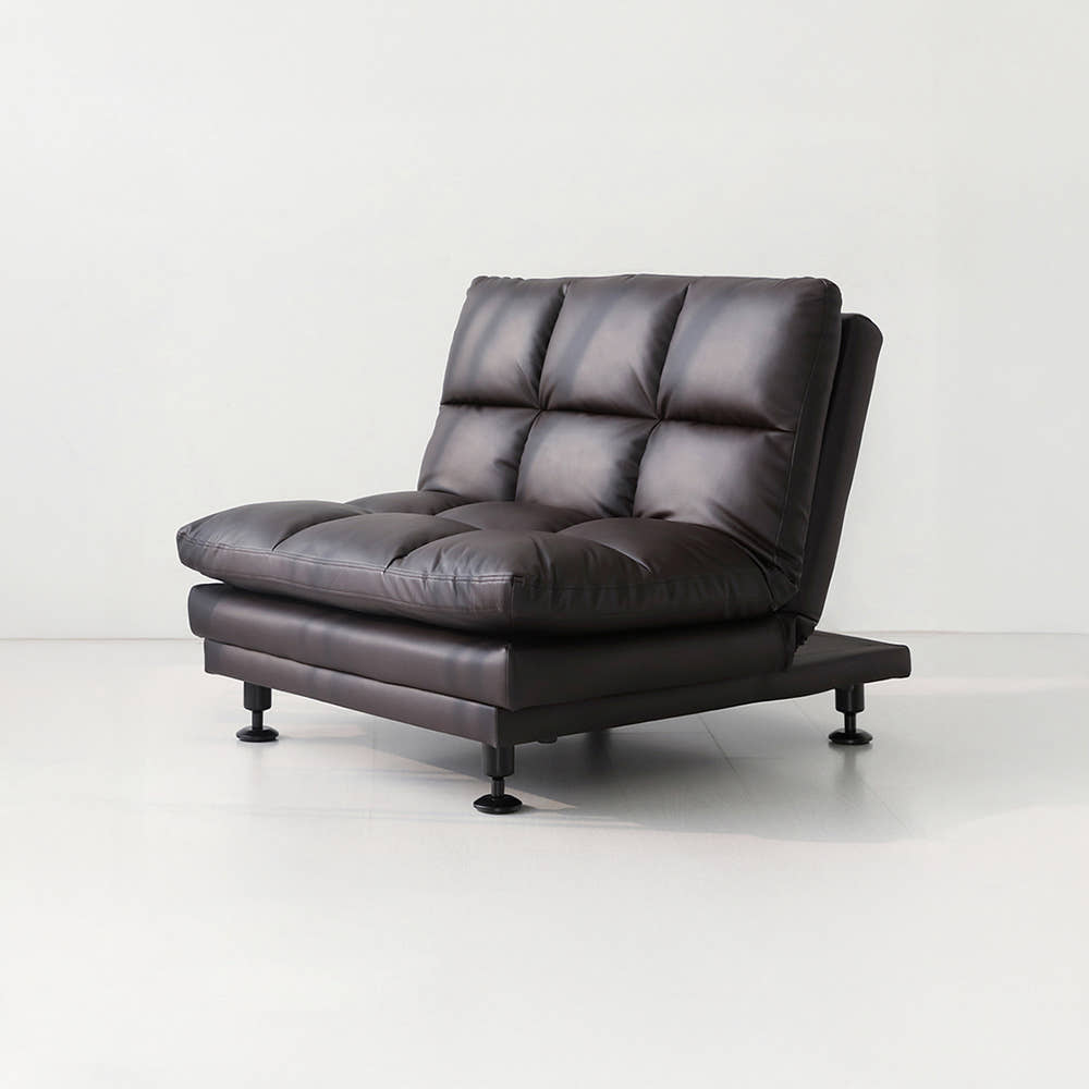 앰보 1인 멀티 소파 소가죽 스툴미포함, 블랙브라운 8257.0353, 1인용