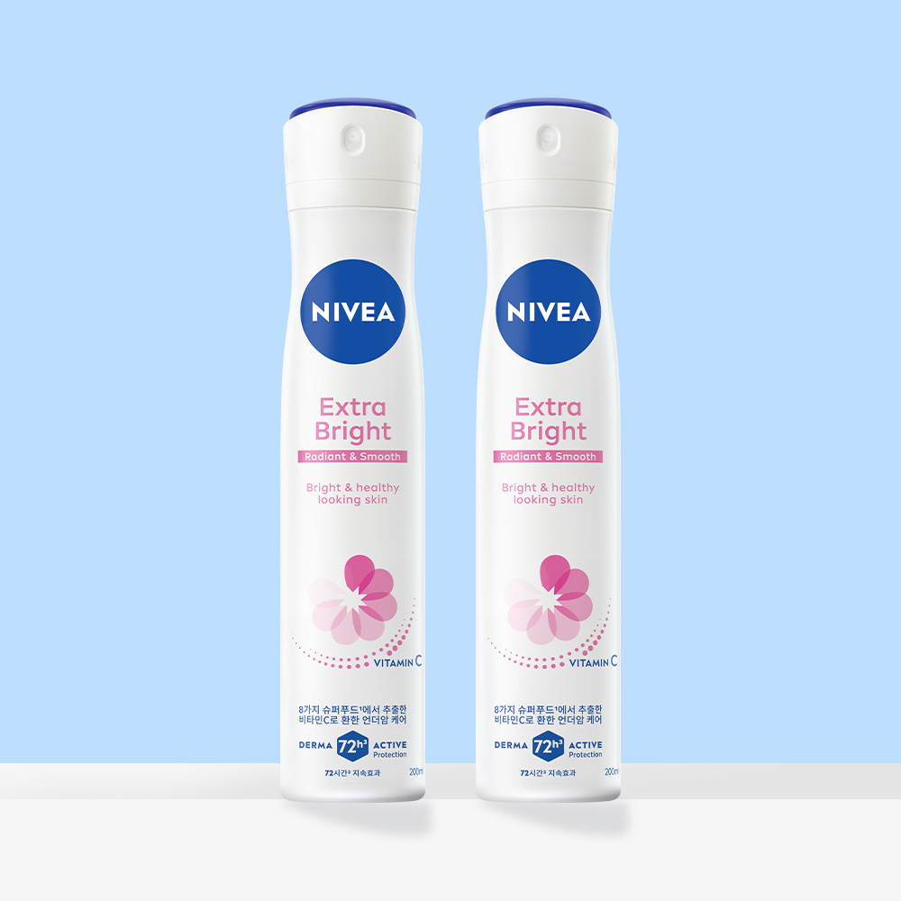 니베아 데오드란트 스프레이 엑스트라 브라이트 200ml, 2개 제품 이미지
