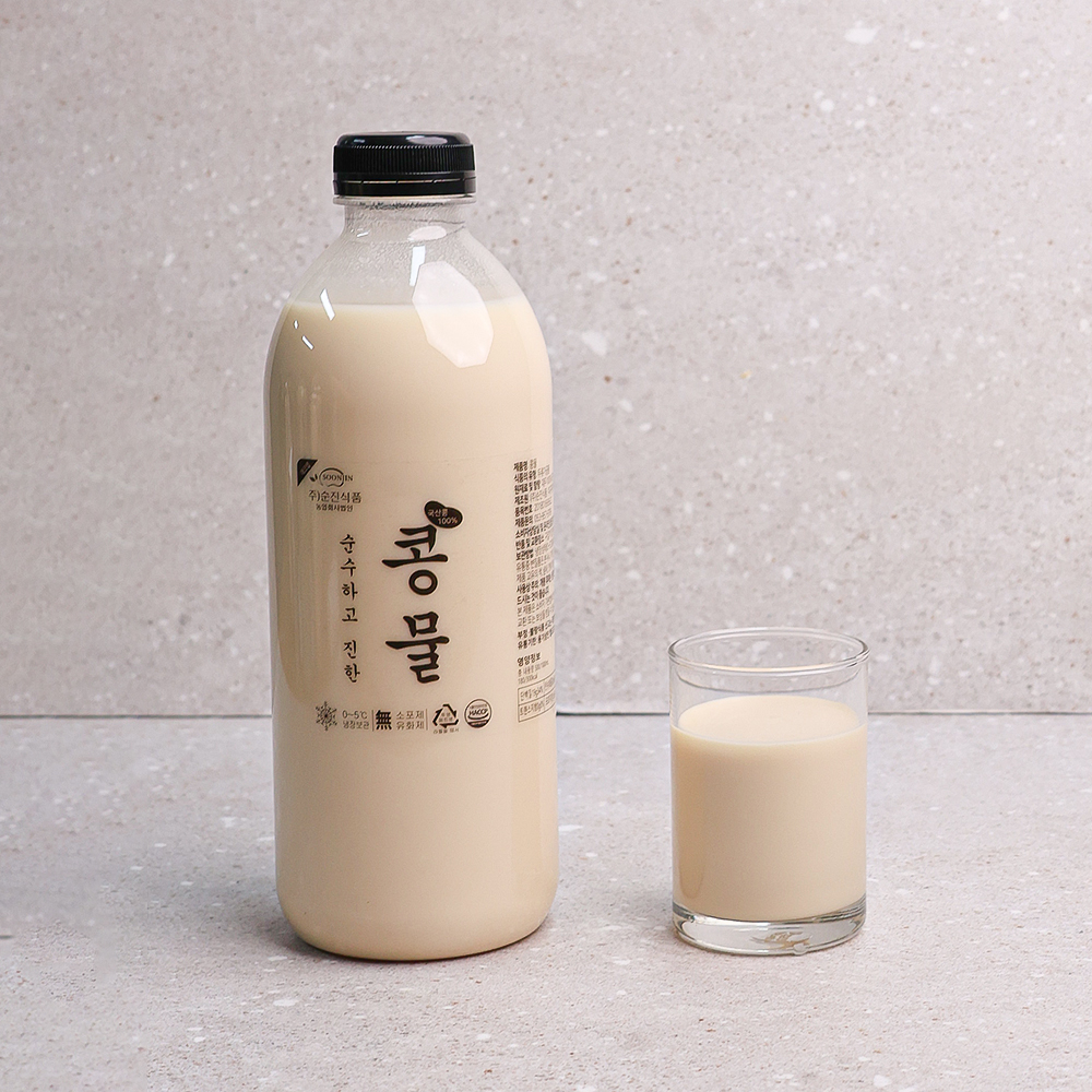 맷돌로 갈아만든 100% 국내산 콩물 백태/우뭇가사리/ 콩물파우치 500ml 1000ml - 상세 이미지 3