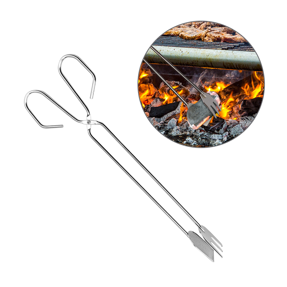 캠핑용 가위형 손잡이 31cm 스텐 (숯집게 A타입 중형) 바베큐 참숯 고기 집개 갈비 주방 요리 음식 집게 핀셋 가위 - 상품 이미지