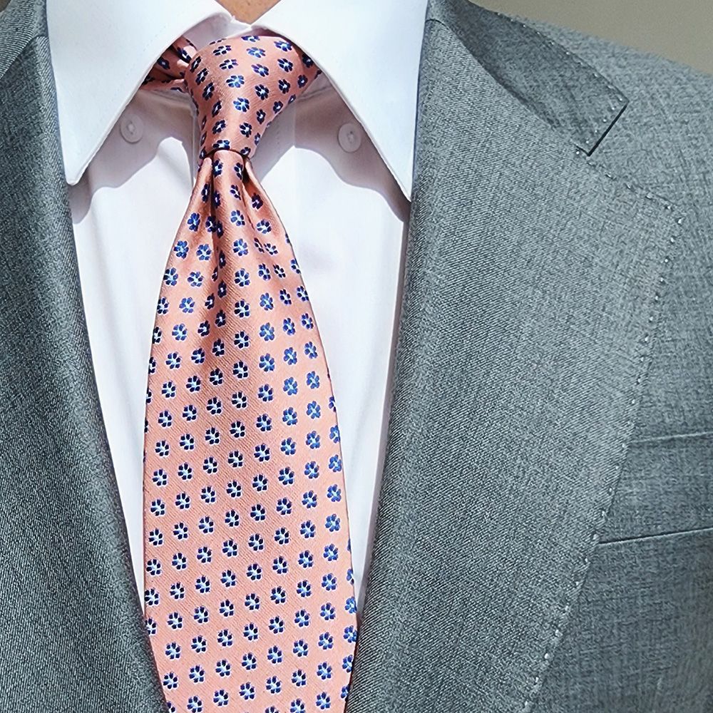 제임스핏 핑크 플라워 클래식 남자 정장 넥타이