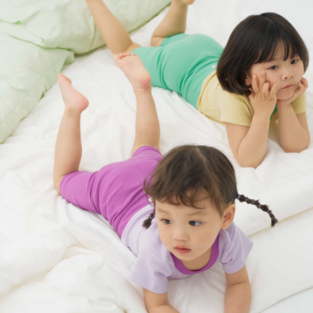 스테이지 아기 여름 유아 실내복 내복 상하복 아동 잠옷 말랑 골지 세트 4+1 - 상세 이미지 4