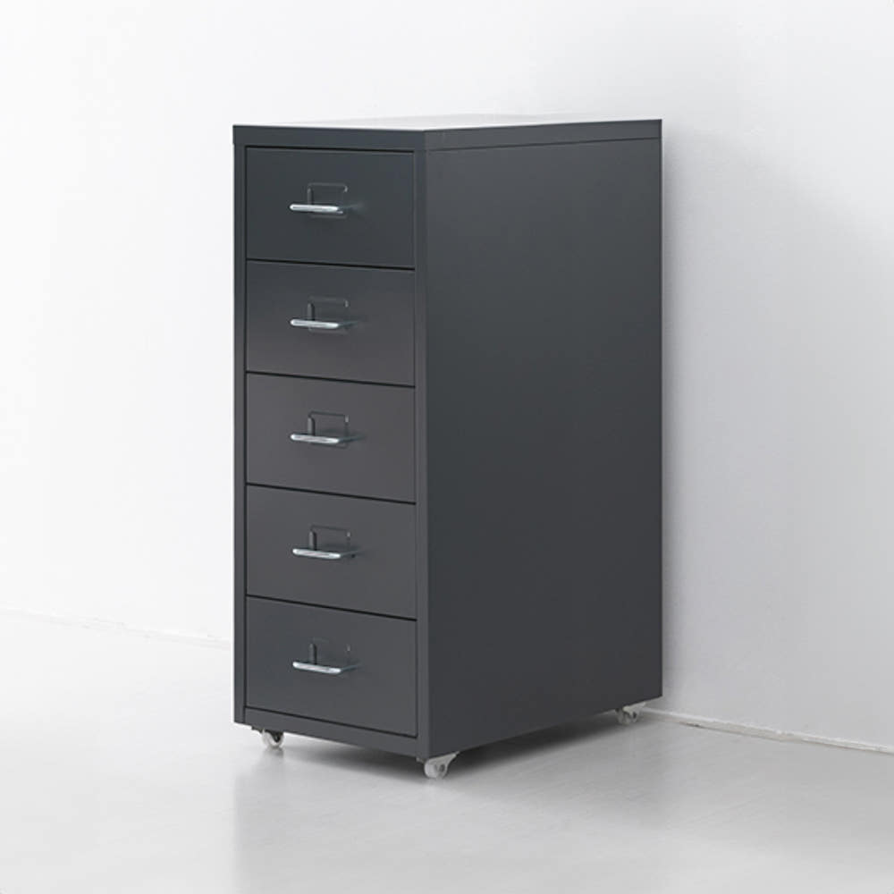 OFFICY 서랍장 280mmx410mmx685mm, 5단, 다크그레이 5343.4554 이미지 8