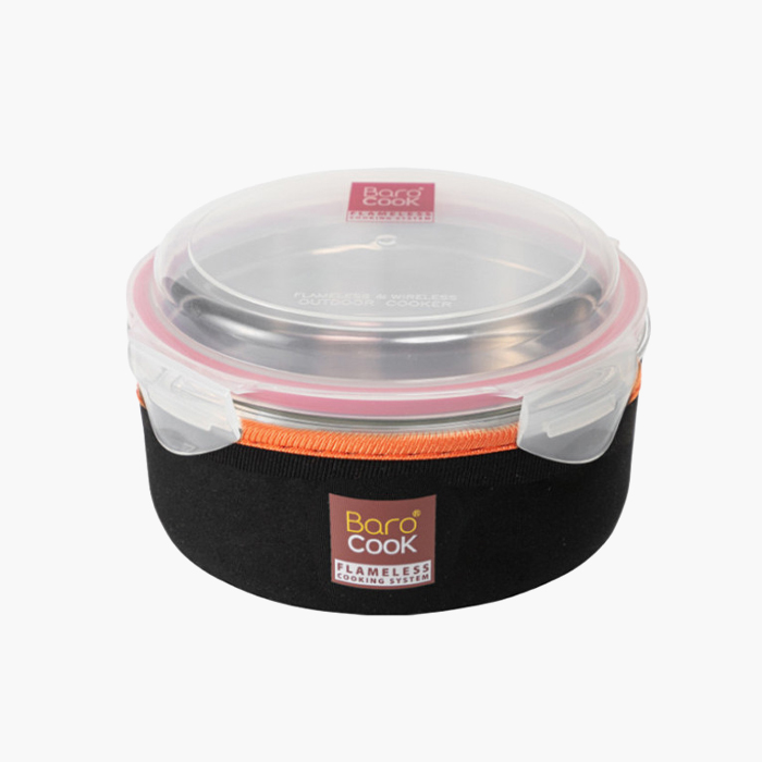 바로쿡 발열도시락 원형 용기 900ml 비화식 발열팩 백패킹 - 상세 이미지 3