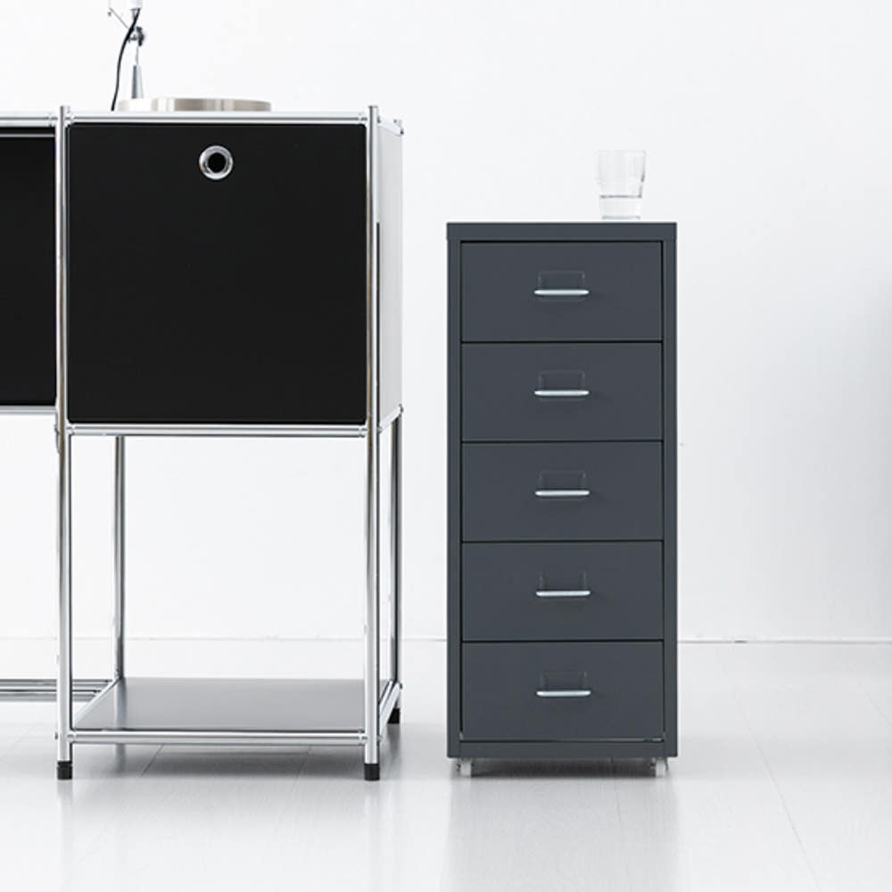 OFFICY 서랍장 280mmx410mmx685mm, 5단, 라이트그레이 9292.1432 - 상세 이미지 5