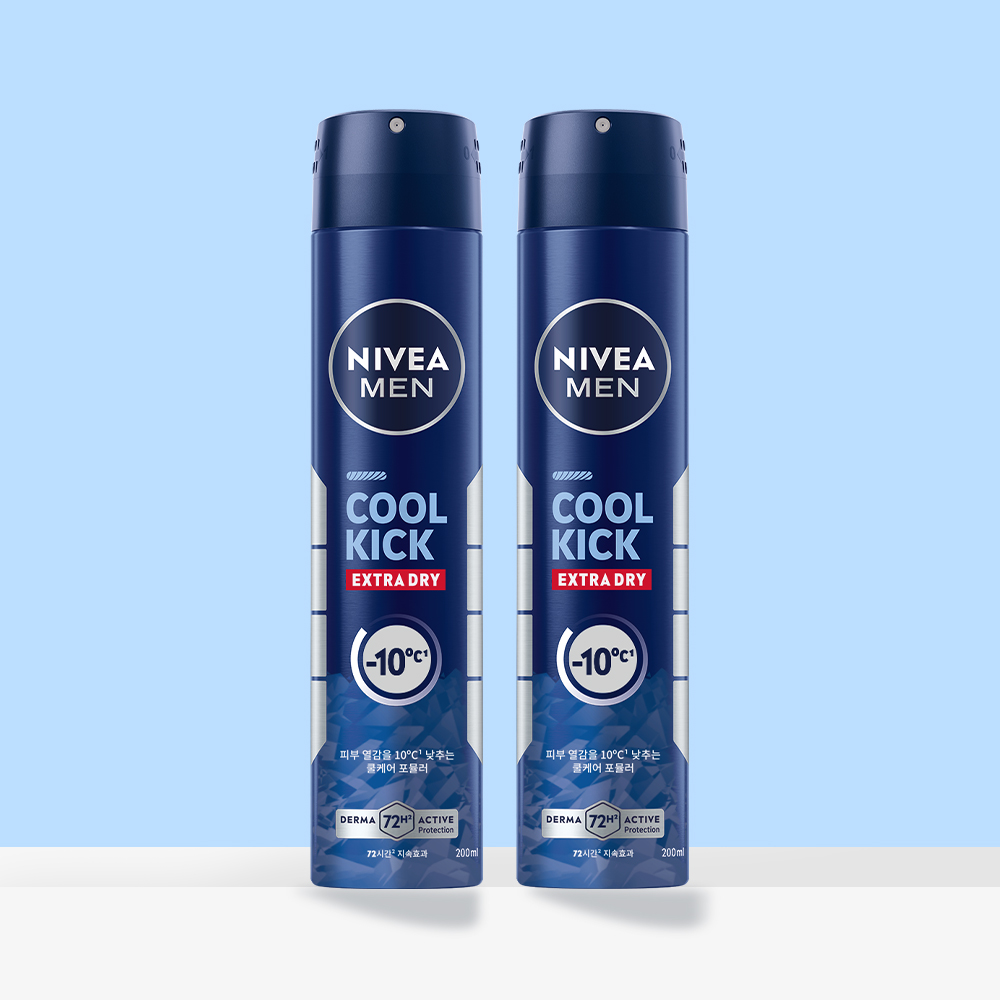 니베아 맨 데오드란트 스프레이 쿨 킥 200ml X 2개 제품 이미지