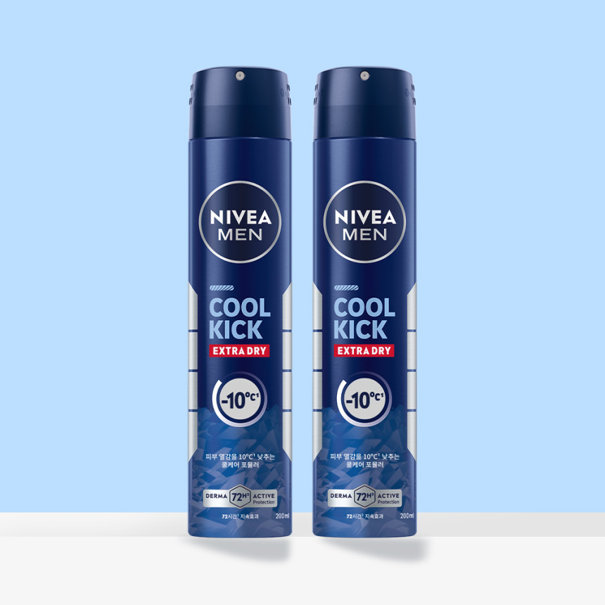 니베아 맨 데오드란트 스프레이 쿨 킥 200ml X 2개 사진 1