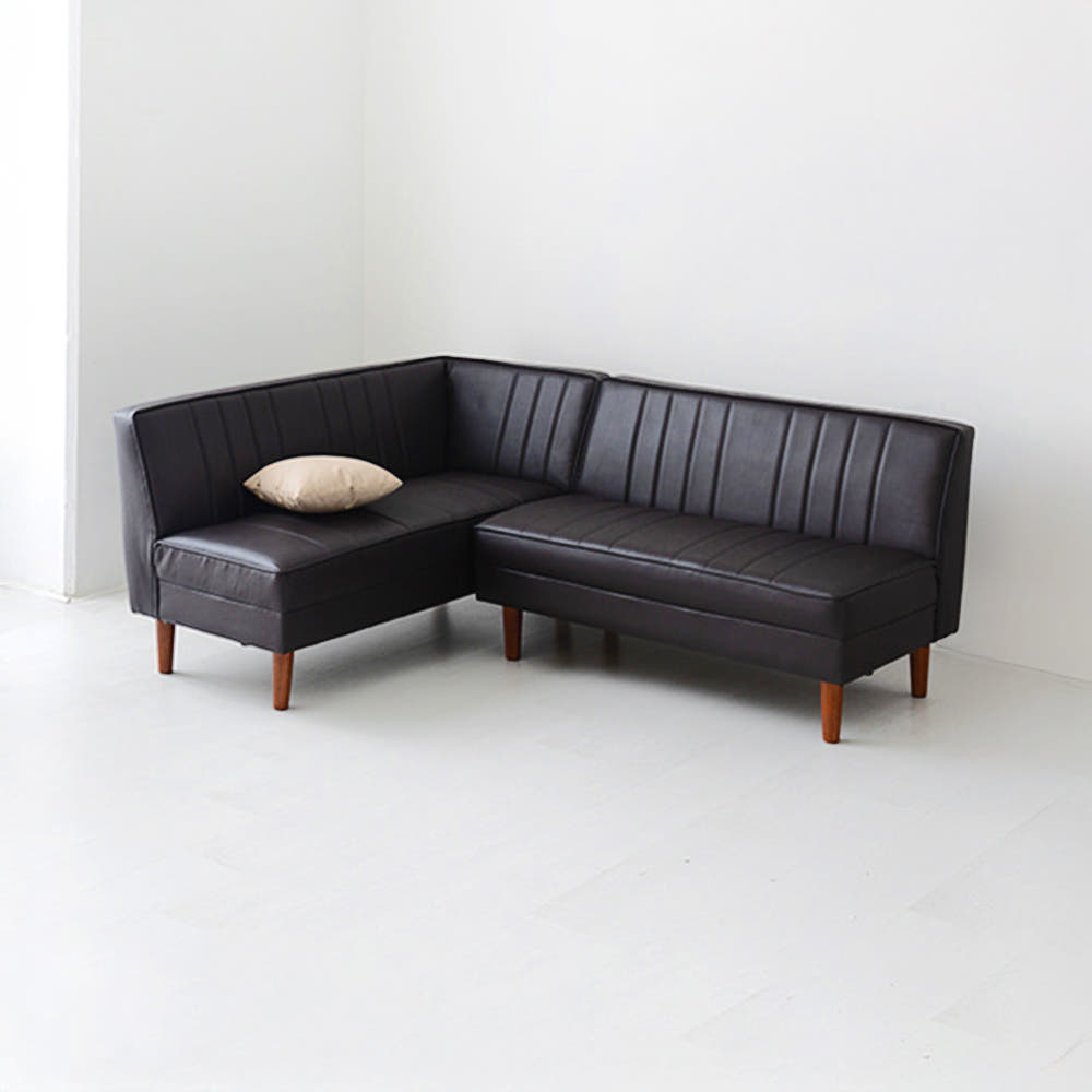 앰보 2인소파 코너형 블랙브라운 0399.7085