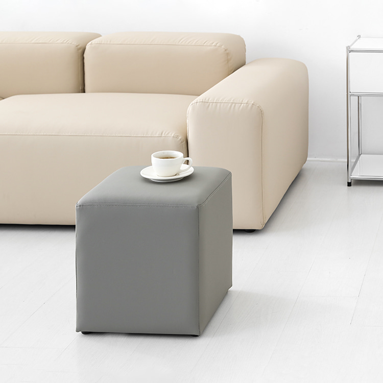 앰보 사각스툴 밀크 5120.4424