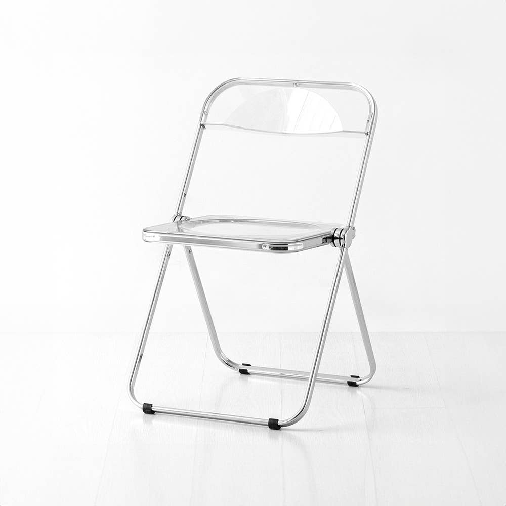 빙그리 투명접이식의자 크롬/클리어A형 2627.8106