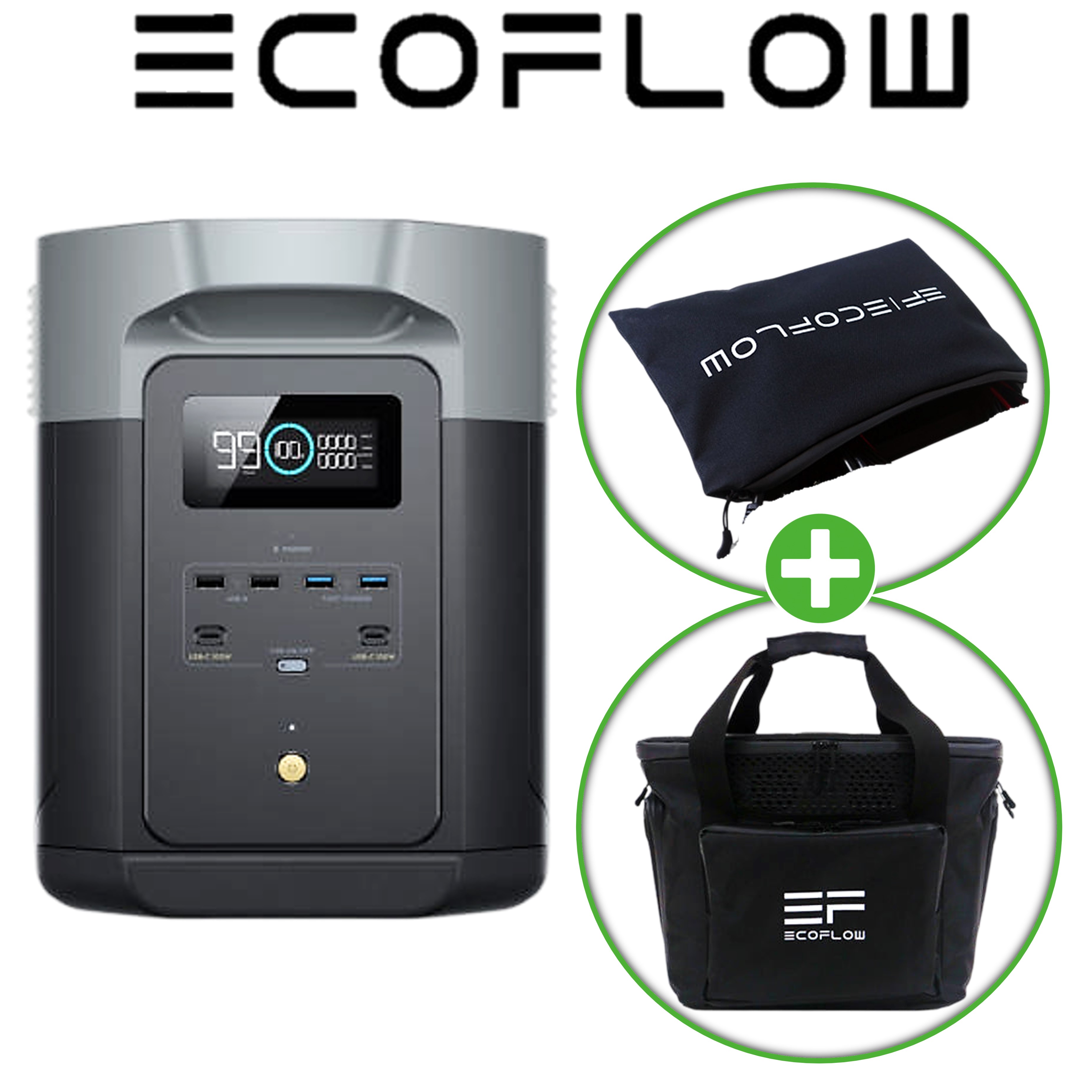 에코플로우 델타2 맥스 인산철 배터리 올인원 캠핑 차박 가방 세트