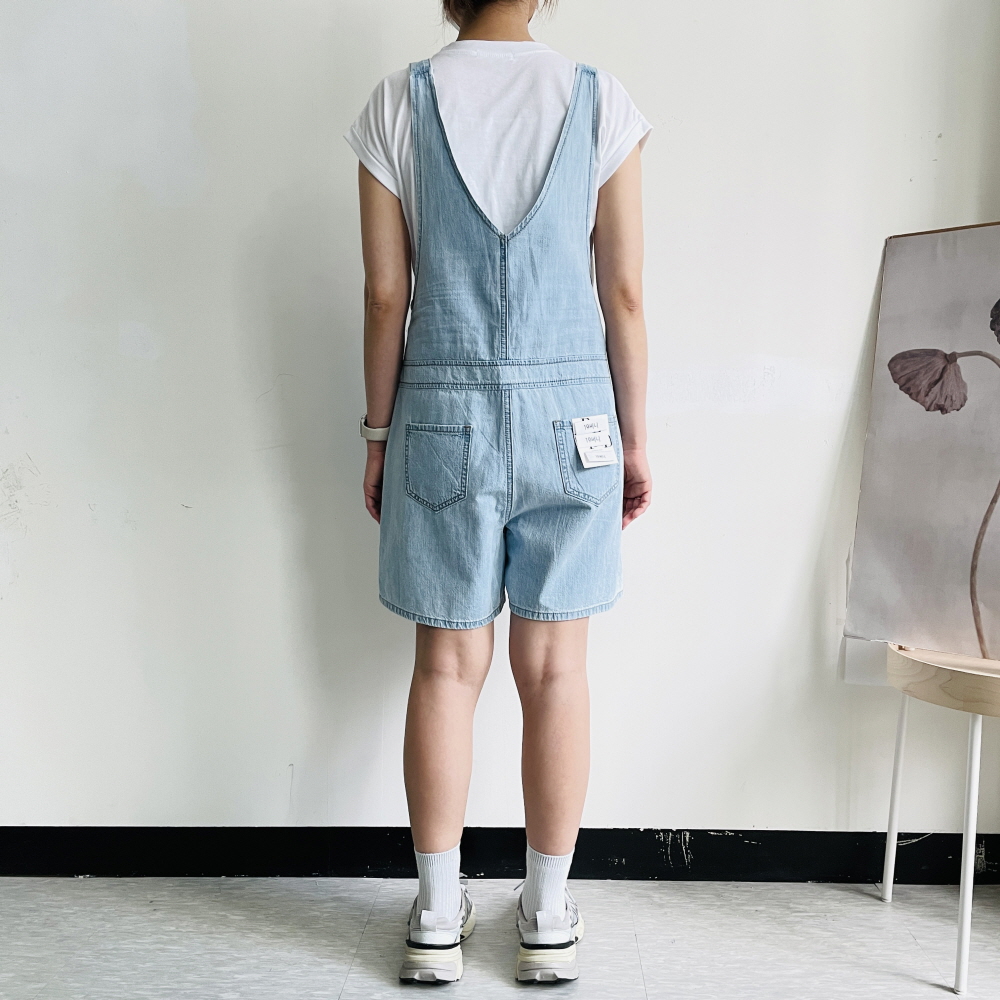 멜빵바지 데님점프수트 오버롤 여름점프수트 멜빵반바지 - 상세 이미지 5