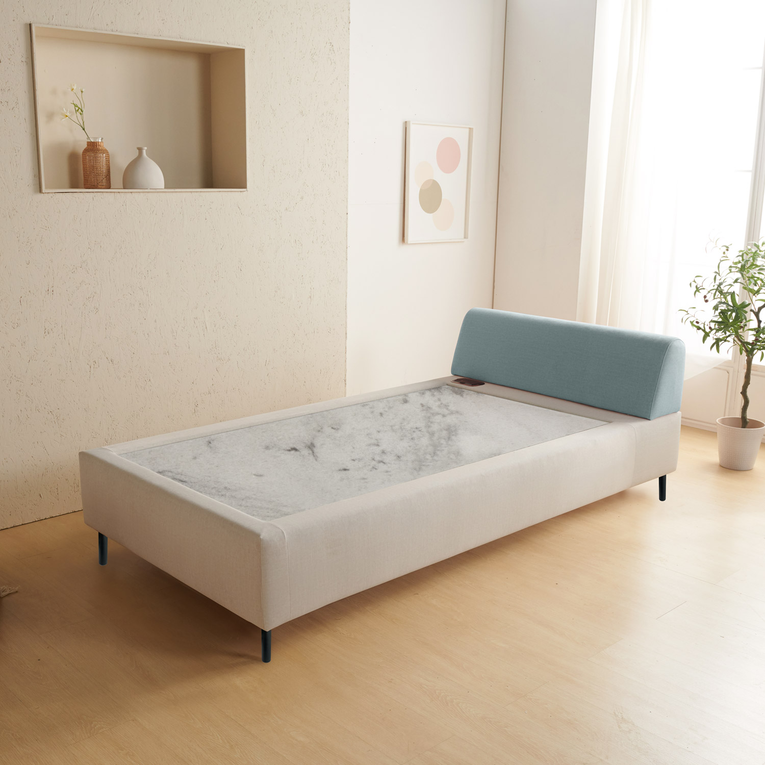 1+1 가보건강침대 황토 밀양흙침대 세라믹볼 세라믹스 돌침대 슈퍼싱글 패브릭 SS로웰SE