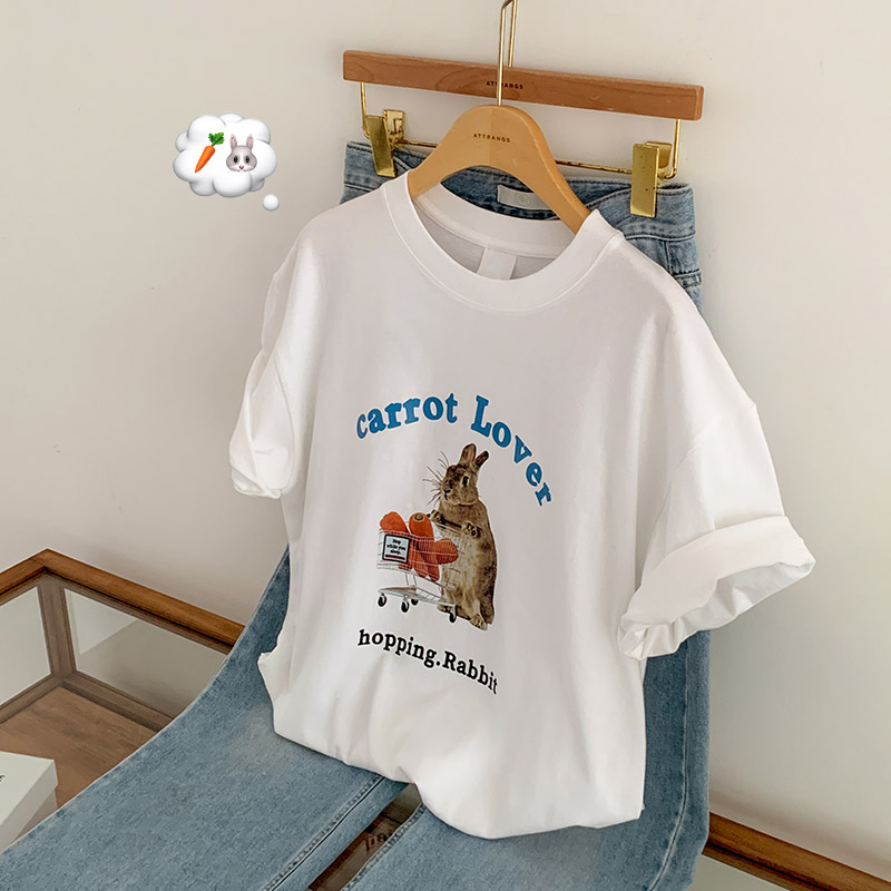라비코 라운드넥 루즈핏 프린팅 반팔 티셔츠 ts4503 - 상세 이미지 3