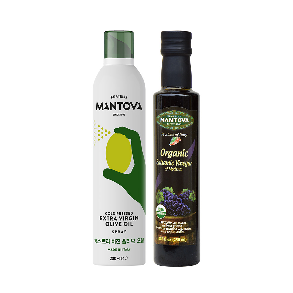 만토바 엑스트라버진 올리브오일 스프레이 200ml + 모데나 유기농 발사믹 식초 250ml - 메인 이미지