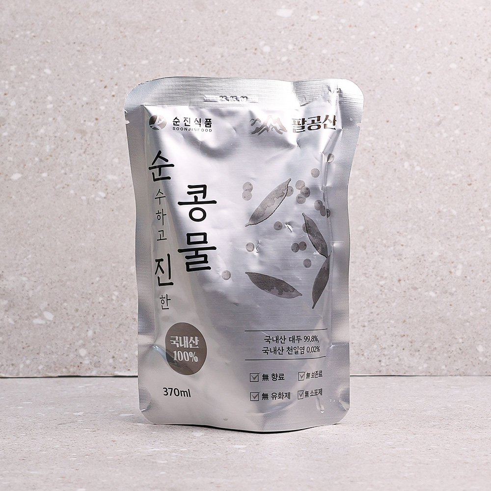 맷돌로 갈아만든 100% 국내산 콩물 백태/우뭇가사리/ 콩물파우치 500ml 1000ml - 상세 이미지 5