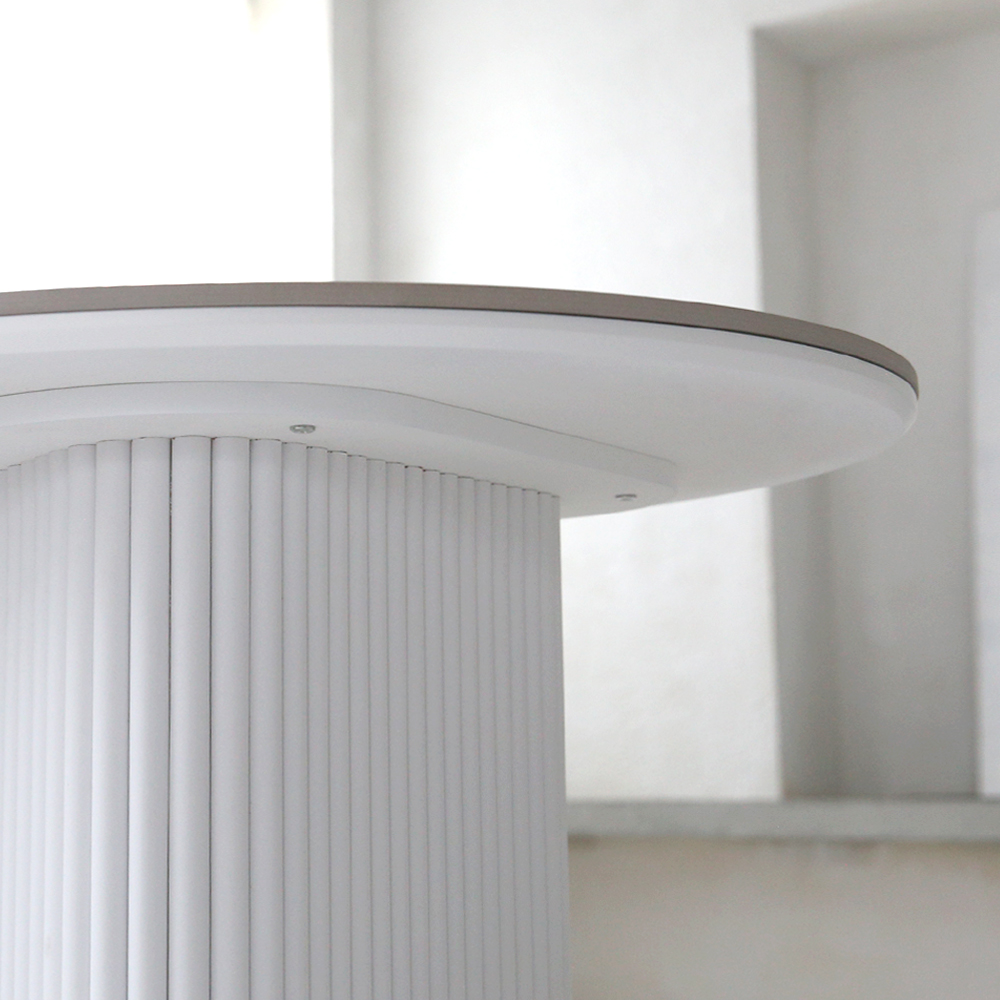 토즈 포세린 통 세라믹 템바보드 타원 4인 6인 식탁 세트(의자포함)
