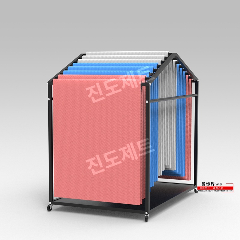 요가매트 거치대 걸이대 이동식 건조대 정리대 행거 선반 검정색(15매) - 상세 이미지 5