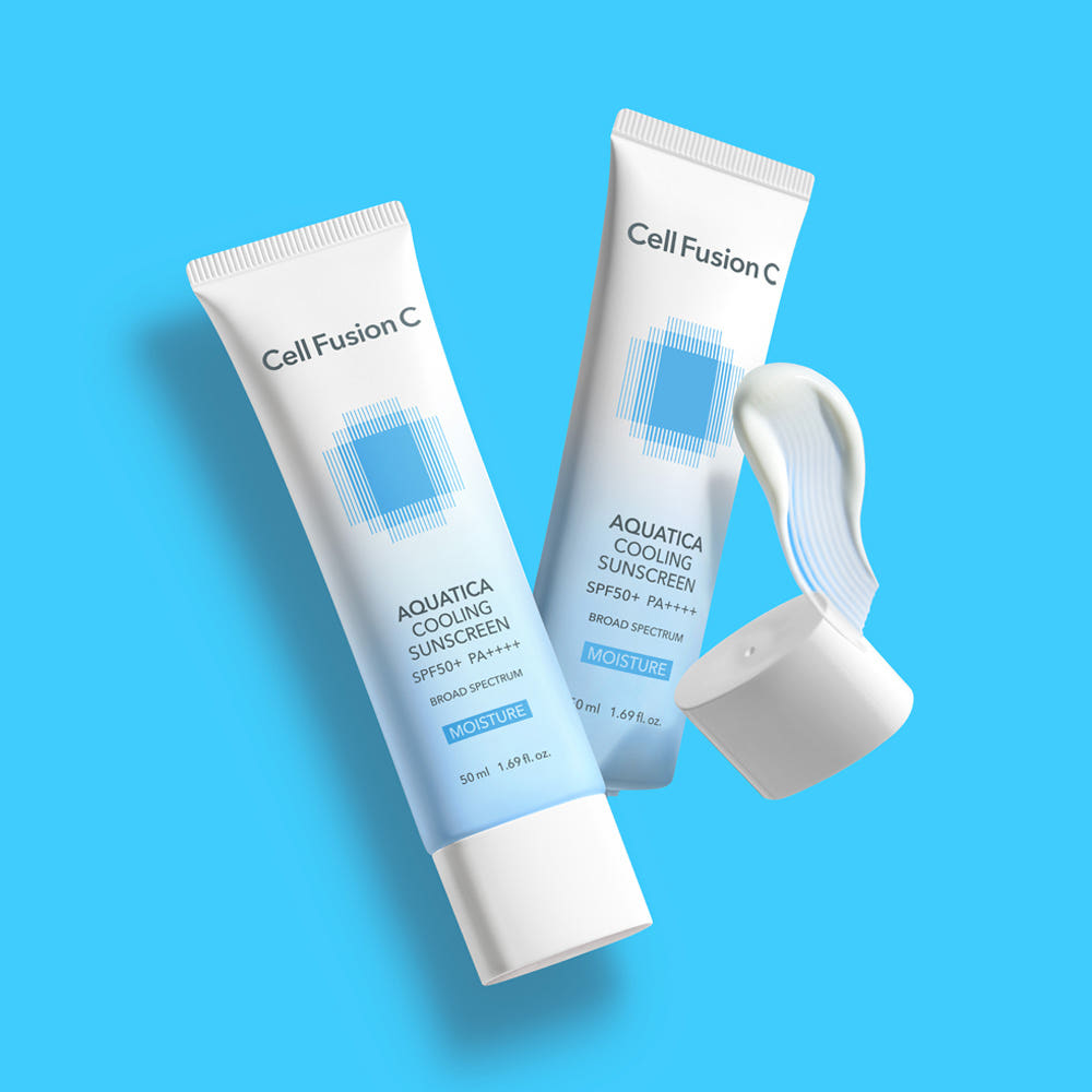 [NEW] 셀퓨전씨 아쿠아티카 쿨링 썬스크린 50ml+50ml SPF50+ PA++++ / 데일리 저자극 수분 선크림