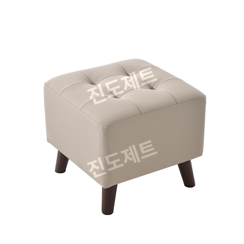 가죽 스툴 발받침대 현관 신발장 발판 슈벤치 소파 갈색 - 상세 이미지 5