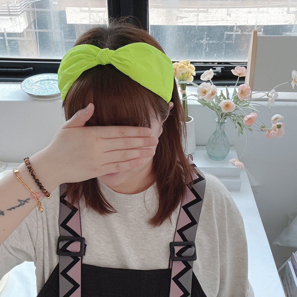 여름바닷가 형광머리띠 반다나 와이드헤어밴드 헤어터번 넓은머리띠 핸드메이드머리띠 - 상세 이미지 3
