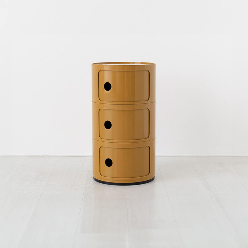 빙그리 원형 슬라이딩 수납장 3단 320mmx580mm, 3단, 옐로우 0097.1921