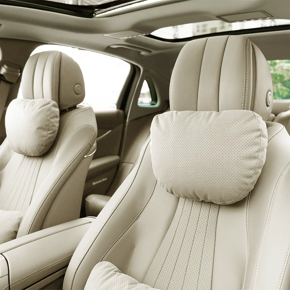 듀폰 소로나 차량용 헤드레스트 목쿠션 타공 스웨이드 & 실크솜 목베개 - 벤츠 S클래스 제품 이미지