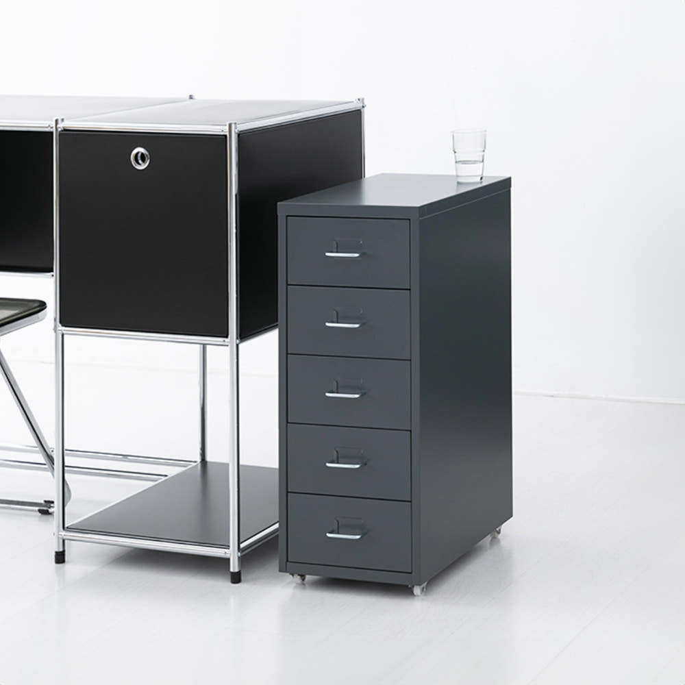 OFFICY 서랍장 280mmx410mmx685mm, 5단, 라이트그레이 9292.1432 - 상세 이미지 2