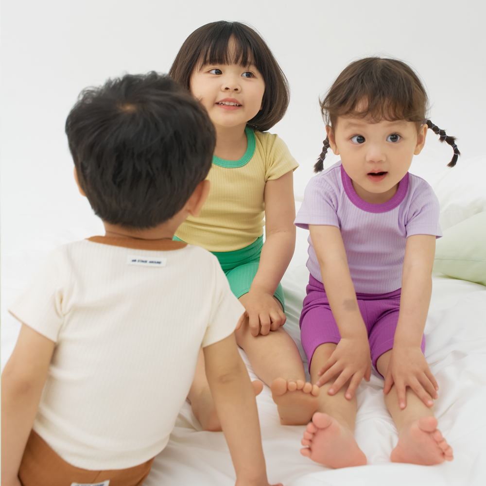 스테이지 아기 여름 유아 실내복 내복 상하복 아동 잠옷 말랑 골지 세트 4+1 - 상세 이미지 2