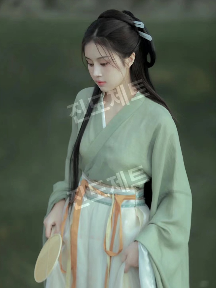 선녀복 사극 의상 와이드소매 연극 코스프레 전통옷 무협 초록 XS - 상세 이미지 3