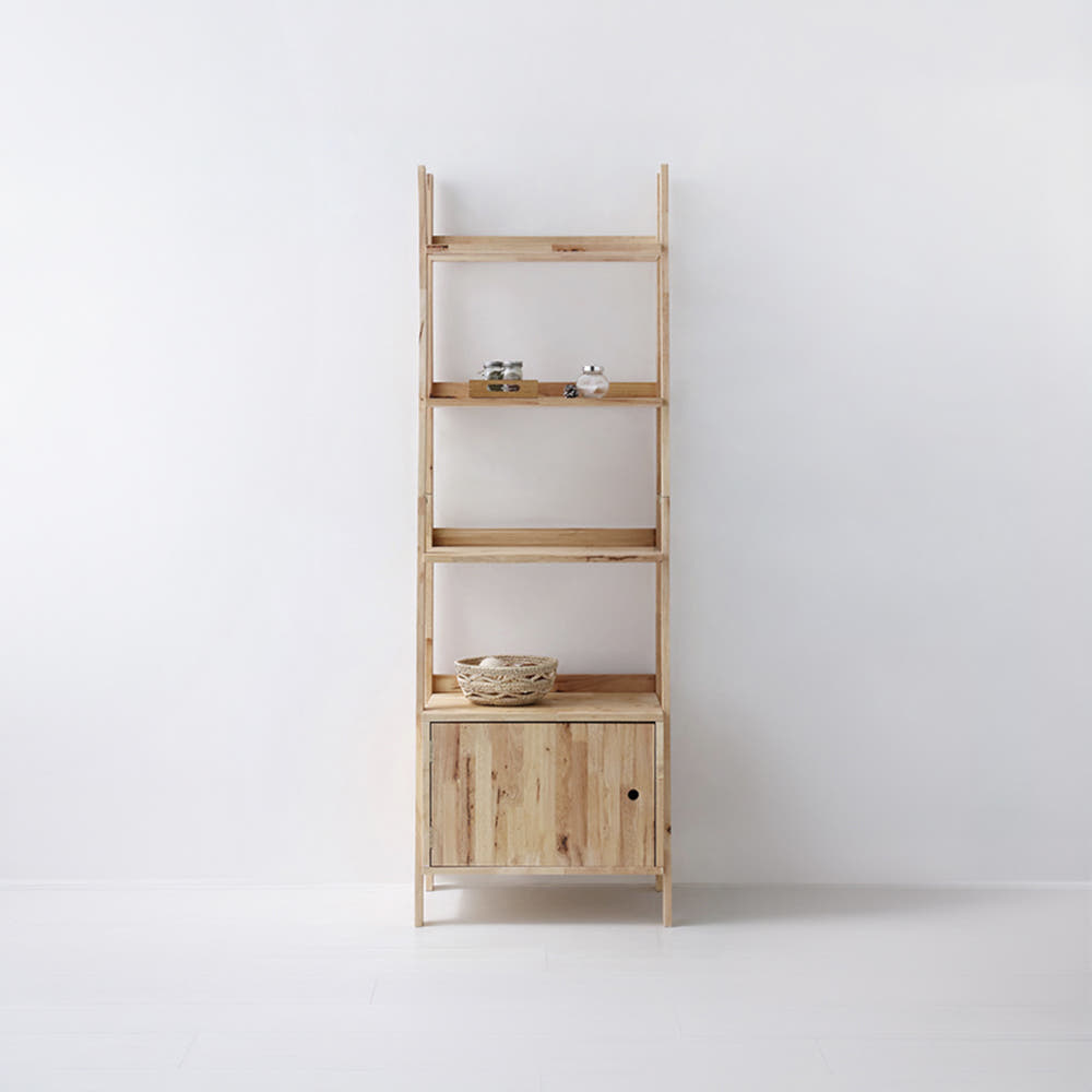 벤쿠 수납선반 606x380x1800mm, 4단, 고무나무 6112.1177M - 메인 이미지
