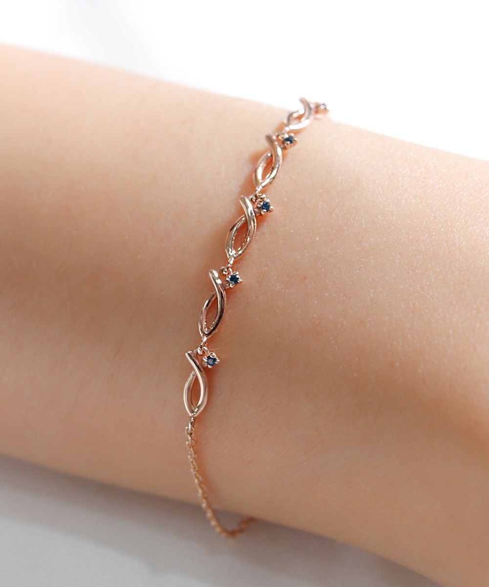 오드 물고기 꼬임 라인 블루 큐빅 팔찌 데일리 행운 재물 여자 친구 선물 14K