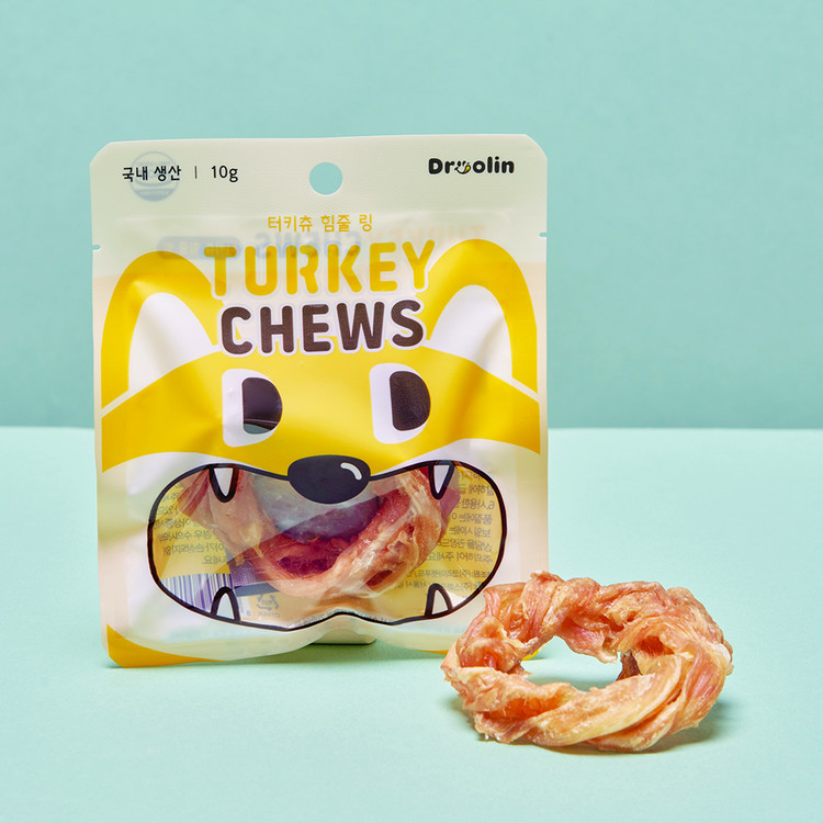 드룰린 국내 생산 터키츄 칠면조힘줄 링, 10g, 1개 - 상품 이미지