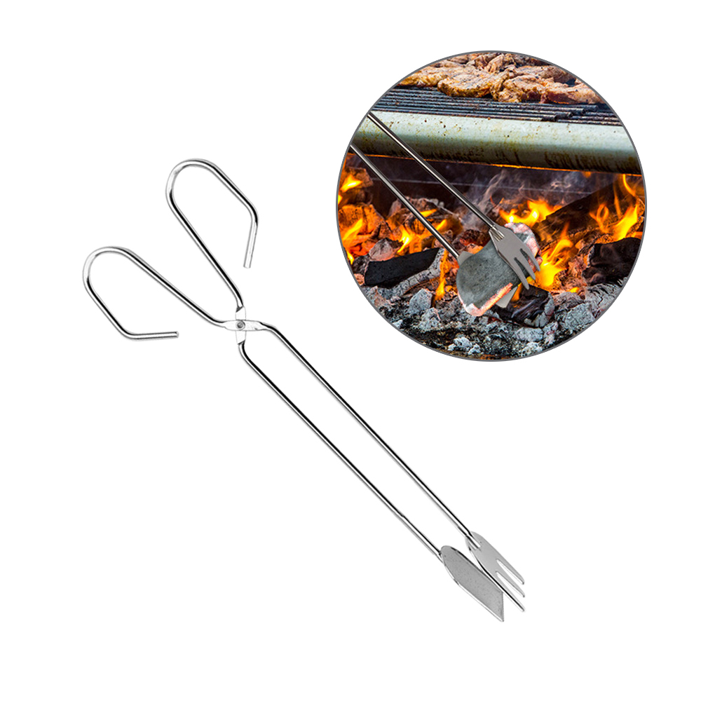 캠핑용 가위형 손잡이 26cm 스텐 (숯집게 A타입 소형) 바베큐 참숯 고기 집개 갈비 주방 요리 음식 집게 핀셋 가위 - 상품 이미지