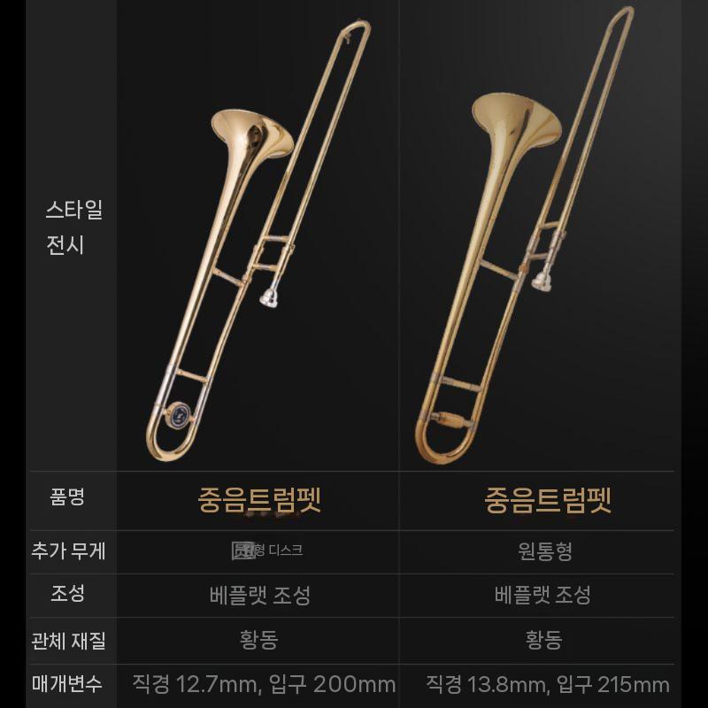 트럼본 보급형 B플랫 입문 초보자 군악대 연주용 - 상세 이미지 2