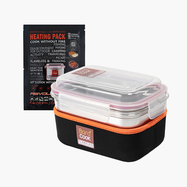바로쿡 발열도시락 용기 850ml 비화식 발열팩 백패킹