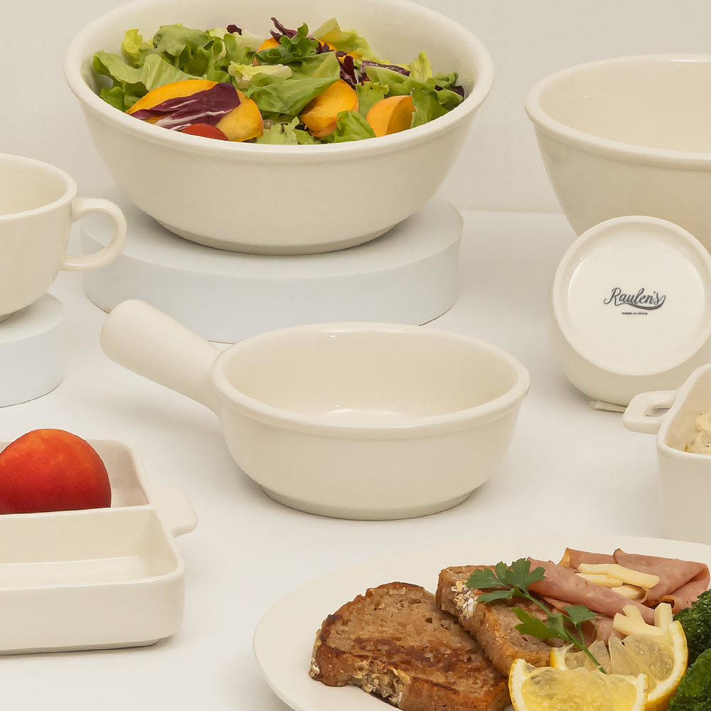 로렌스 크림화이트 손잡이 앞접시 2P 도자기 시리얼볼 전자렌지가능