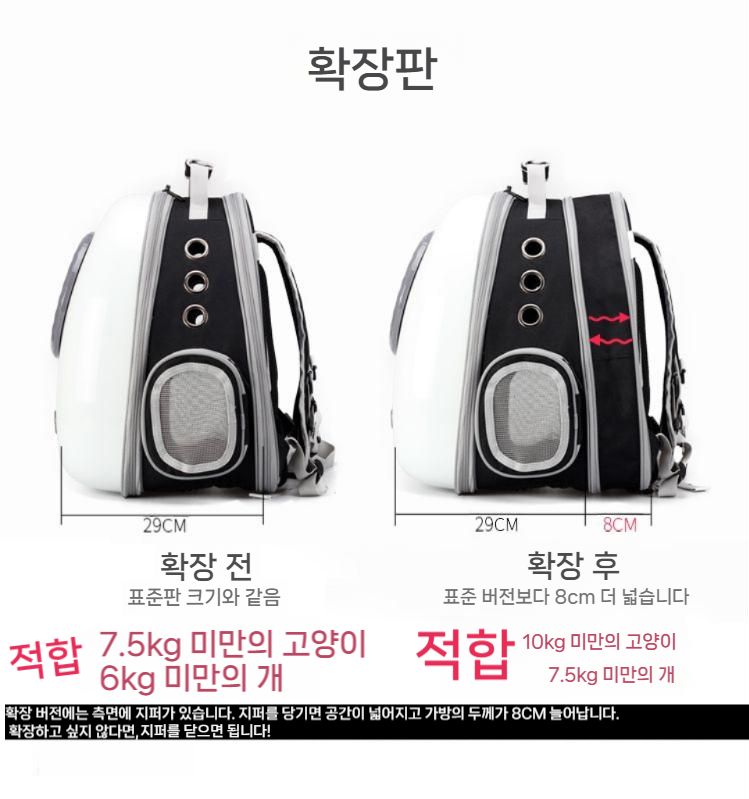 고양이 가방 외출용 투명 공간 캡슐 이동가방 - 상세 이미지 4