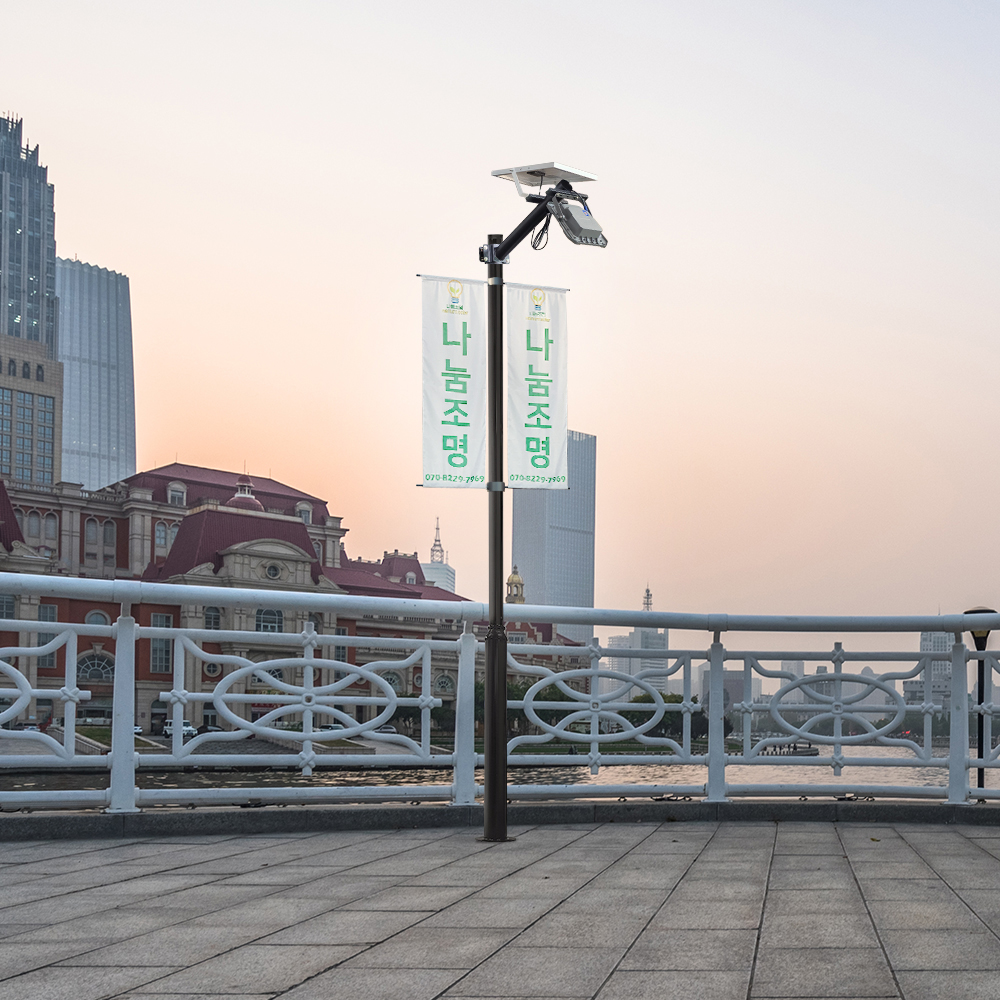 태양광 투광등 야간 도로 간판 명판 조명 장치 LED가로등 쏠라 솔라 투광기 벽 200W - 상세 이미지 4