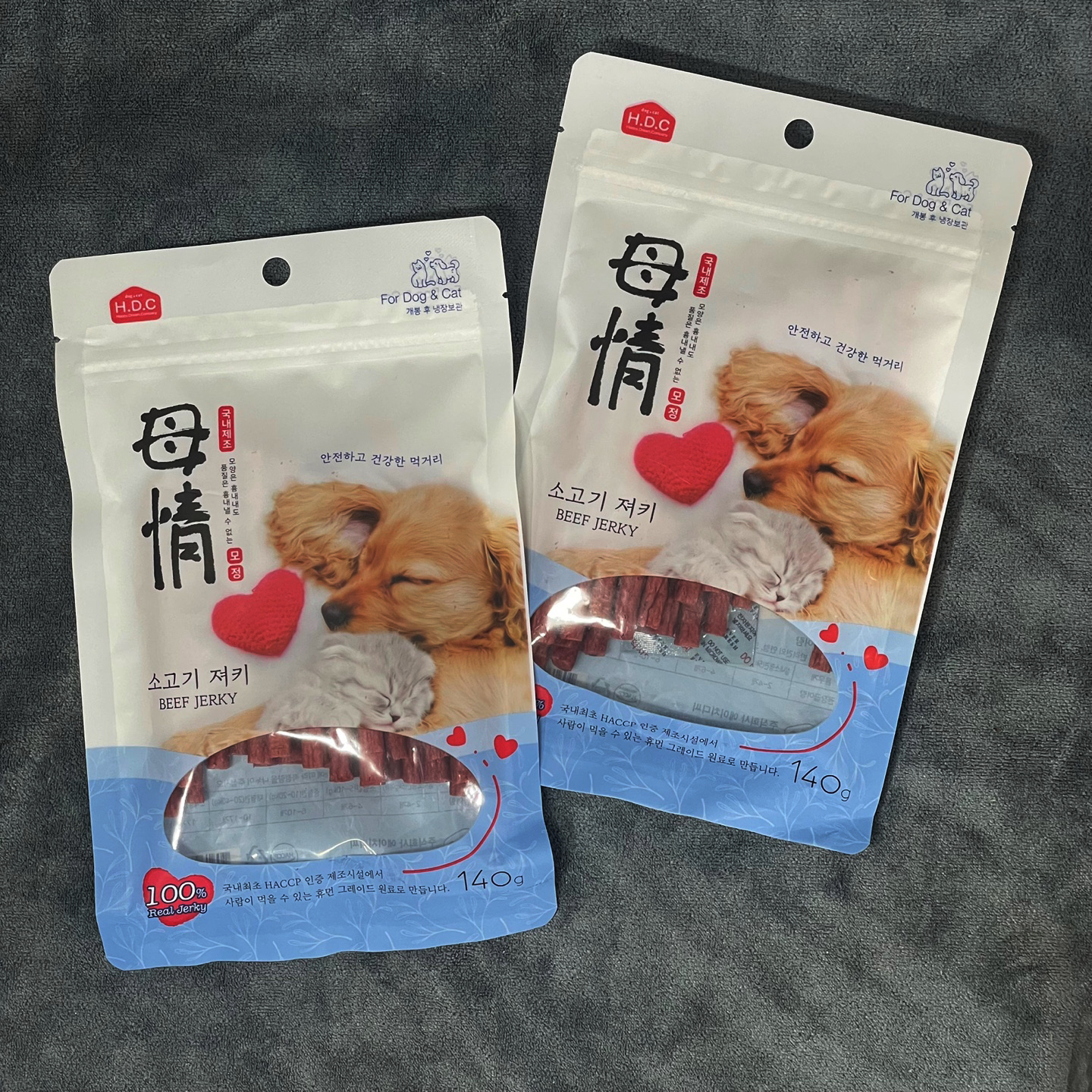 아스쿠 모정 강아지 고양이 져키 간식 소고기, 140g, 10개 - 상품 이미지